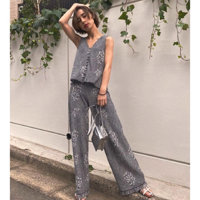 AMERI ZOE JACQUARD KNIT PANTS - カジュアルパンツ