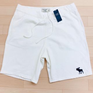 アバクロンビーアンドフィッチ(Abercrombie&Fitch)の★Abercrombie 大人気のメンズビッグアイコン刺繍裏起毛ハーフパンツ(ショートパンツ)