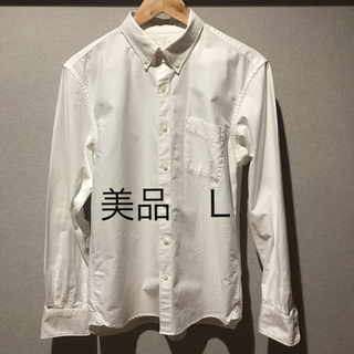 ムジルシリョウヒン(MUJI (無印良品))の新疆綿洗いざらしオックスボタンダウンシャツ  白　Lサイズ(シャツ)