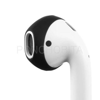 アップル(Apple)のAirpods  iPhone イヤホンシリコンカバー イヤーピース【黒色】⑧(ヘッドフォン/イヤフォン)