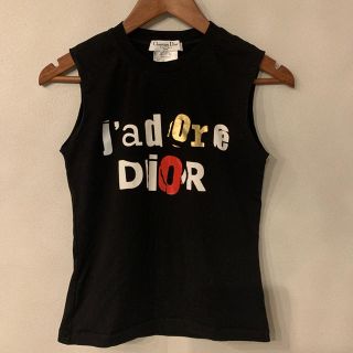 クリスチャンディオール(Christian Dior)のChristian Dior タンクトップ 黒×ディオールロゴ(タンクトップ)