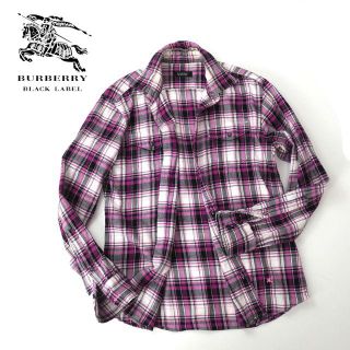 バーバリー(BURBERRY)のBURBERRY BLACK LABEL　パープルチェック◎2ポケットシャツ(シャツ)