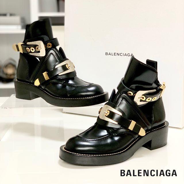 140 美品 バレンシアガ サンチュール アンクルブーツ 黒BALENCIAGA