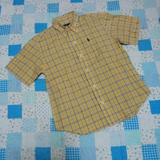 ラルフローレン(Ralph Lauren)の美品　Ralph Lauren 130　黄色 半袖 チェックシャツ(ブラウス)