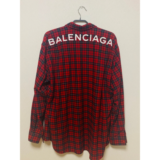 Balenciaga - 18SS BALENCIAGA バレンシアガ バックロゴ チェックシャツ