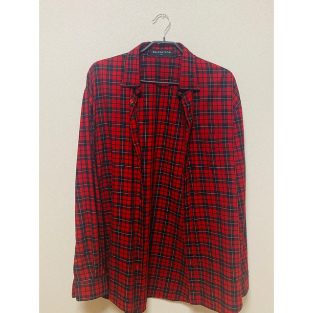 くらいで Balenciaga バックロゴ チェックシャツ の通販 by
