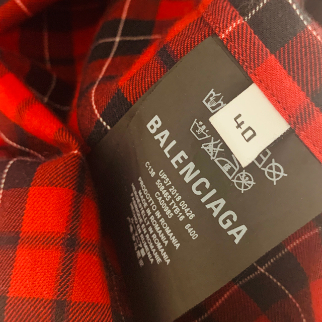 Balenciaga バックロゴ チェックシャツ の通販 by ka1zu0ya29's shop｜バレンシアガならラクマ - 18SS BALENCIAGA バレンシアガ 100%新品
