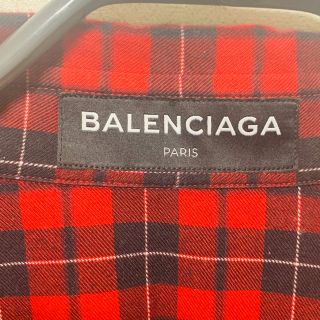 18SS BALENCIAGA バレンシアガ バックロゴ チェックシャツ