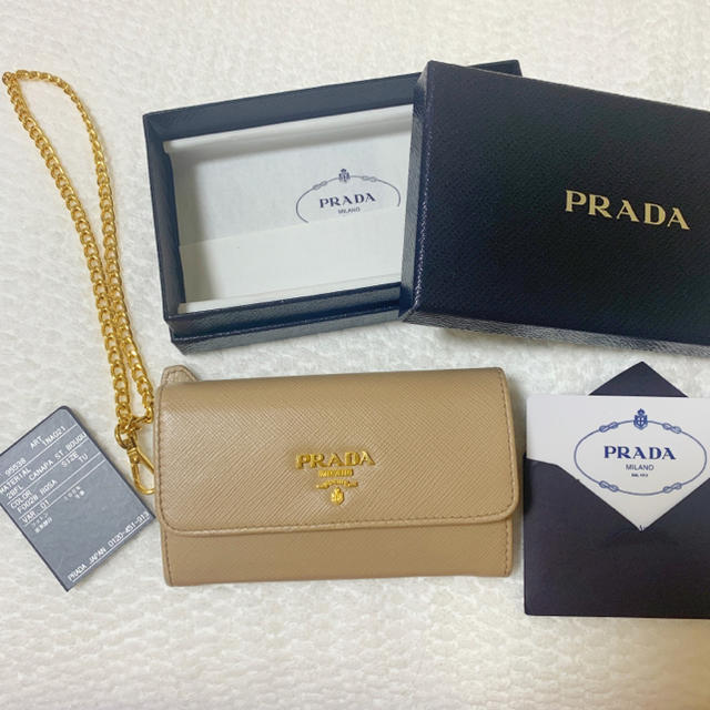 PRADA プラダ 財布 カード コイン ケース ミニウォレット チェーン - 財布