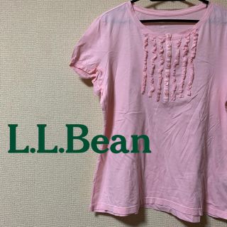 エルエルビーン(L.L.Bean)の【美品】L.L.Bean ヘンリーネックフリルデザインカットソー(Tシャツ(半袖/袖なし))