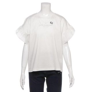 ポンポネット(pom ponette)のポンポネットタグ付きネックレスモチーフ袖フリルTシャツ140(Tシャツ/カットソー)