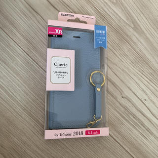 エレコム(ELECOM)のiPhone XR 手帳型 ケース Cherie ブルー 新品(iPhoneケース)