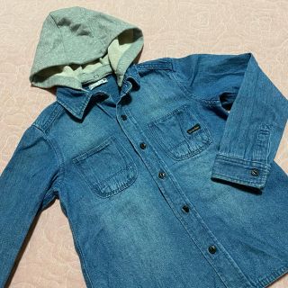 ブランシェス(Branshes)の美品★branshes ブランシェス★デニムシャツ　はおり　120 フード(ジャケット/上着)