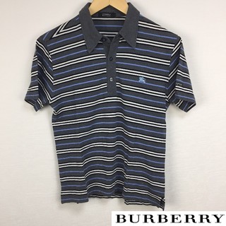 バーバリーブラックレーベル(BURBERRY BLACK LABEL)の美品 BURBERRY BLACK LABEL 半袖ポロシャツ グレー サイズ2(ポロシャツ)