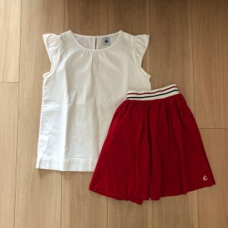 プチバトー(PETIT BATEAU)のPETIT BATEAU ブラウス&スカート　(ブラウス)