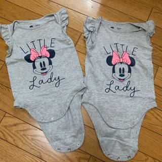 ベビーギャップ(babyGAP)の双子 babyGAP ディズニーベビー ミニー ロンパース 80cm 2枚セット(ロンパース)