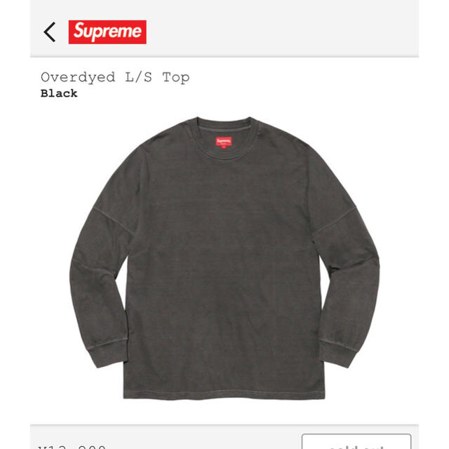 【XL】Supreme 20SS Overdyed L/S Top BLACK