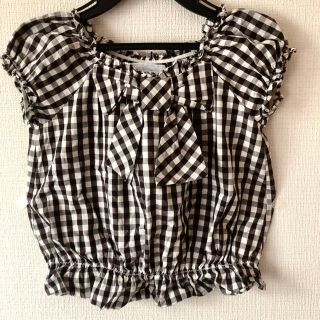 タルティーヌ エ ショコラ(Tartine et Chocolat)のタルティーヌエショコラ　キッズ　110 ギンガムチェック　トップス  リボン(Tシャツ/カットソー)