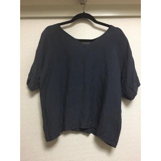 ヤンマ産業 yamma   リネンUVネックシャツ  ネイビー(Tシャツ(半袖/袖なし))