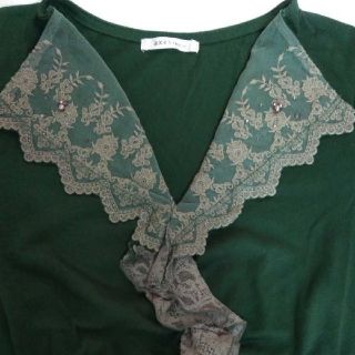 アクシーズファム(axes femme)のaxes femme アクシーズファム カットソー 緑 グリーン レース(カットソー(長袖/七分))