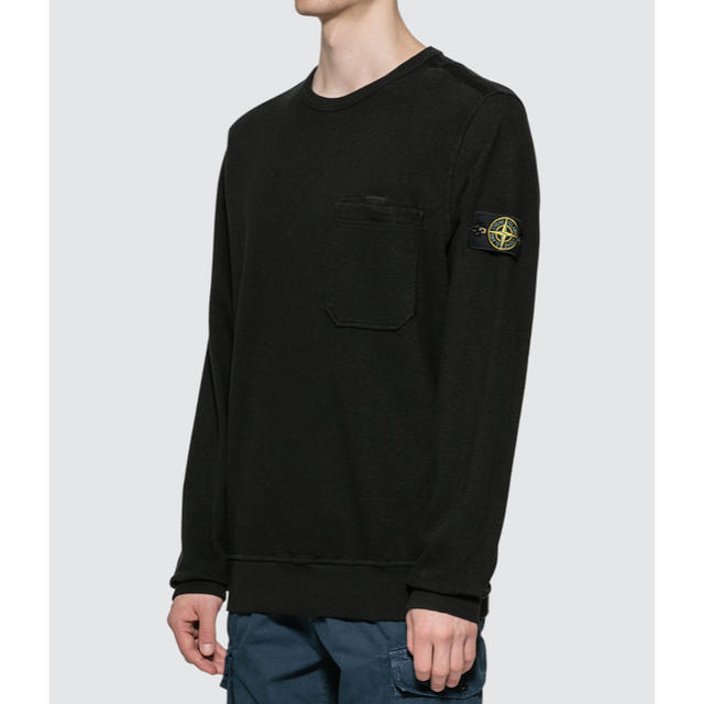 ストーンアイランド　stone island ポケット　スウェット　ブラック