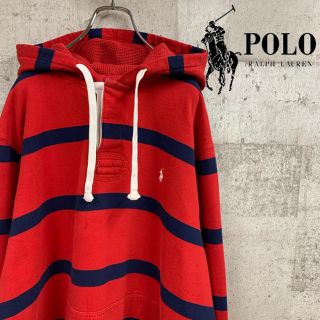 ポロラルフローレン(POLO RALPH LAUREN)の90's ポロバイラルフローレン  太ボーダー　プルオーバー 薄手パーカー　希少(パーカー)