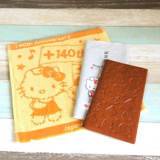 ハローキティ(ハローキティ)のあきんこわらし様専用けんけつちゃんハローキティコラボハンカチ、手帳(キャラクターグッズ)