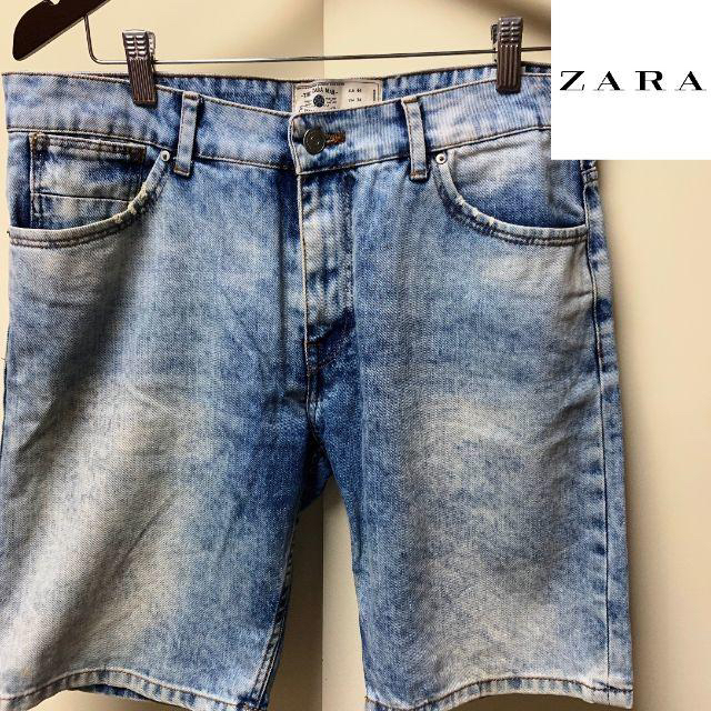ZARA(ザラ)のZARA MAN ブリーチ デニム ショーツ 34 ザラ マン ショートパンツ メンズのパンツ(ショートパンツ)の商品写真