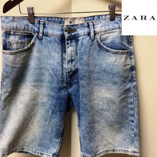 ザラ(ZARA)のZARA MAN ブリーチ デニム ショーツ 34 ザラ マン ショートパンツ(ショートパンツ)