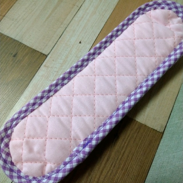 水筒肩ひもカバー☆リボン(紫) ハンドメイドのキッズ/ベビー(外出用品)の商品写真
