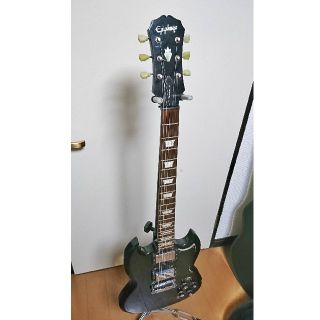 エピフォン(Epiphone)の【受渡しのみ】Epiphone SG 黒 調整済み セットネック(エレキギター)