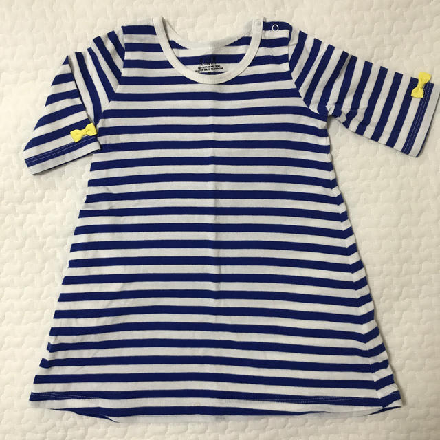 petit main(プティマイン)のビールーム ボーダーTシャツワンピース　80 キッズ/ベビー/マタニティのベビー服(~85cm)(ワンピース)の商品写真