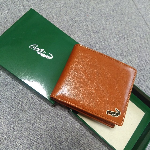独特な店 Crocodile クロコダイル 二つ折り財布BOX型 チョコ 250-8163 