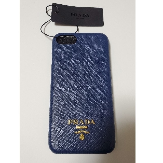 【新品未使用】PRADA　iPhoneケース青(7,8)スマホアクセサリー