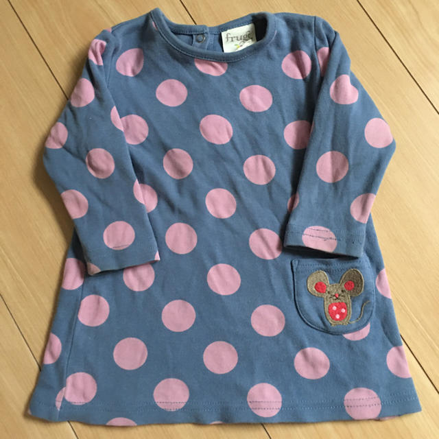 Boden(ボーデン)のfrugi フルーギ　ねずみ　ワンピース　オーガニックコットン　68-76 キッズ/ベビー/マタニティのベビー服(~85cm)(ワンピース)の商品写真