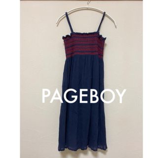 ページボーイ(PAGEBOY)の【PAGEBOY】ネイビー＊キャミワンピース(ひざ丈ワンピース)