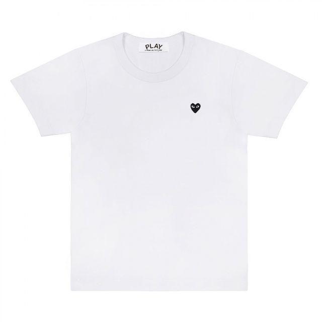COMME des GARCONS(コムデギャルソン)のPLAYコムデギャルソン メンズ 黒スモールハートT WHITE/L メンズのトップス(Tシャツ/カットソー(半袖/袖なし))の商品写真