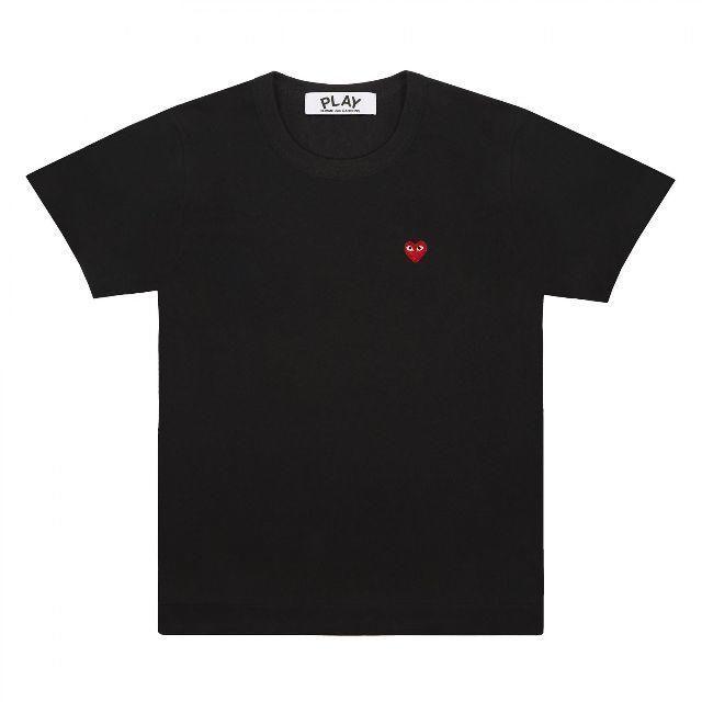 PLAYコムデギャルソン メンズ 赤スモールハートT BLACK/XL メンズのトップス(Tシャツ/カットソー(半袖/袖なし))の商品写真