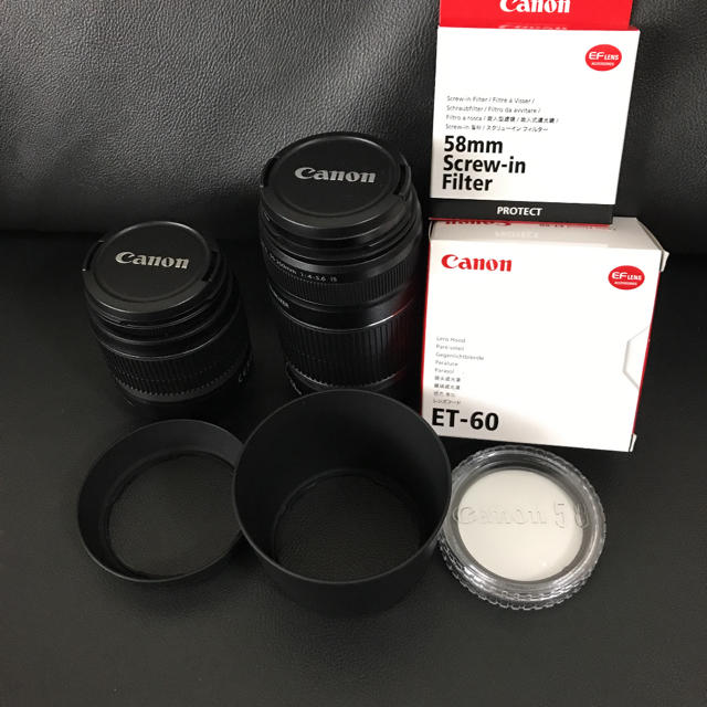 Canon EFS18-55mm EFS55-250mm 一眼レフレンズ セットスマホ/家電/カメラ