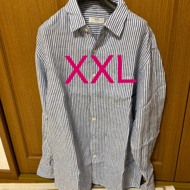 UNIQLO(ユニクロ)の必見❺ UNIQLO プレミアムリネン長袖シャツ　美品　麻100% XXL メンズのトップス(シャツ)の商品写真