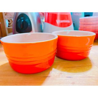 ルクルーゼ(LE CREUSET)のル・クルーゼ 丸型 オーブンウェア 2つセット オレンジ(食器)