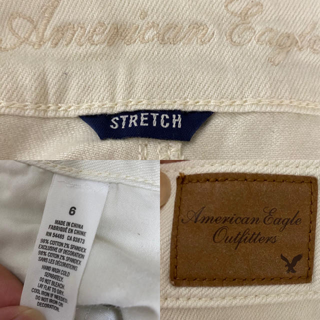 American Eagle(アメリカンイーグル)のAmericanEagle ウエストビーズ　ショートパンツ ホワイト レディースのパンツ(ショートパンツ)の商品写真