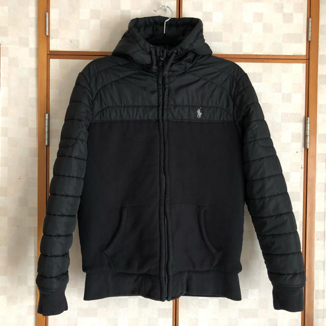 POLO RALPH LAUREN(ポロラルフローレン)の美品 ラルフローレン 裏起毛 中綿 パーカージャケット 黒 M 日本M～L相当  メンズのトップス(パーカー)の商品写真