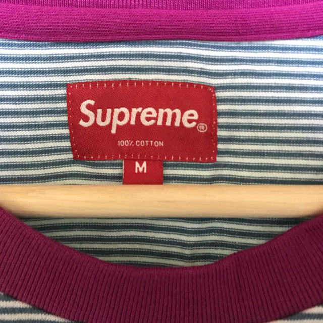 Supreme(シュプリーム)のSupreme Micro Stripe Tee サイズM メンズのトップス(Tシャツ/カットソー(半袖/袖なし))の商品写真