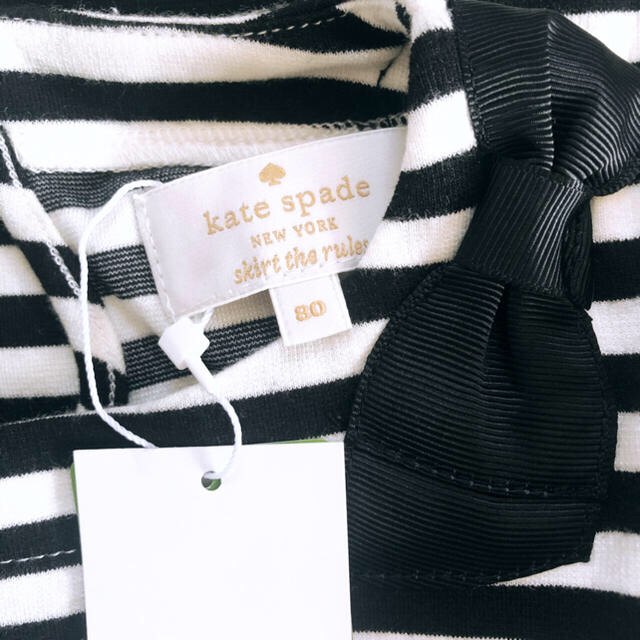 kate spade new york(ケイトスペードニューヨーク)の【最終値下げ】新品未使用タグ付き/katespadeボーダーワンピ キッズ/ベビー/マタニティのベビー服(~85cm)(ワンピース)の商品写真