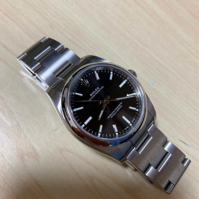 腕時計(アナログ)ロレックス　114200   オイスターパーペチュアル　ブラック　自動巻き