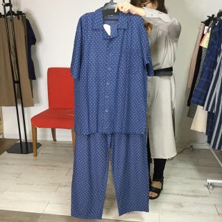 MENS ドット柄ルームウェア上下２点セット M(ジャージ)