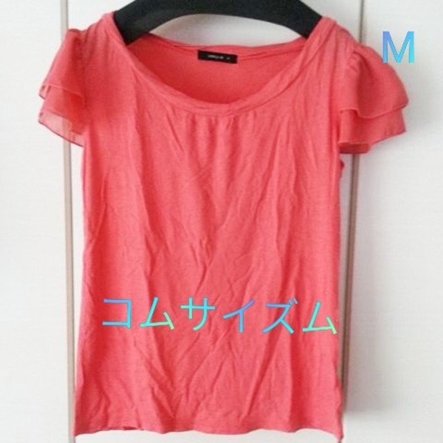 COMME CA ISM(コムサイズム)のTシャツ 　カットソー 　ピンク　コムサイズム　M  半袖　レディース レディースのトップス(Tシャツ(半袖/袖なし))の商品写真