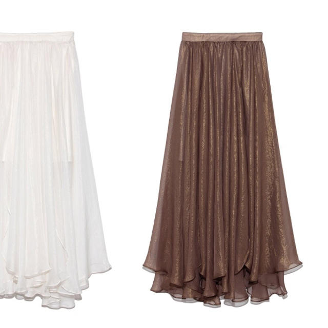 Lily Brown(リリーブラウン)のLily Brown 光沢シアースカート レディースのスカート(ロングスカート)の商品写真