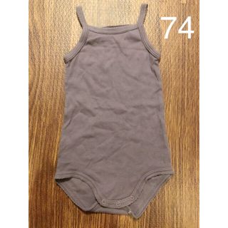 プチバトー(PETIT BATEAU)のプチバトー キャミソールロンパース パープル 12m(肌着/下着)